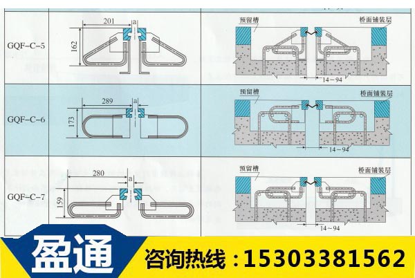 GQF-C型橋梁伸縮縫結(jié)構(gòu)圖